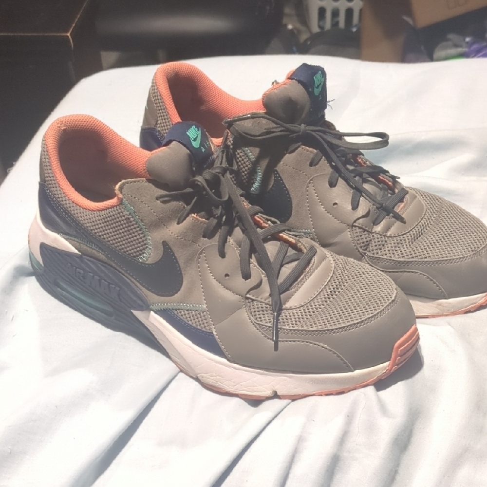 Gray and Coral Sneakers with Teal Accents